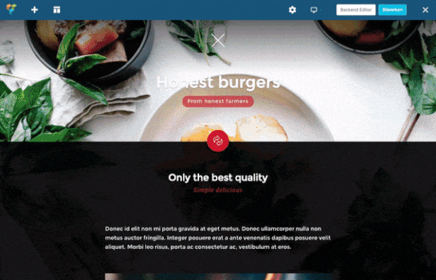 Ambiance Restaurant Live builder example